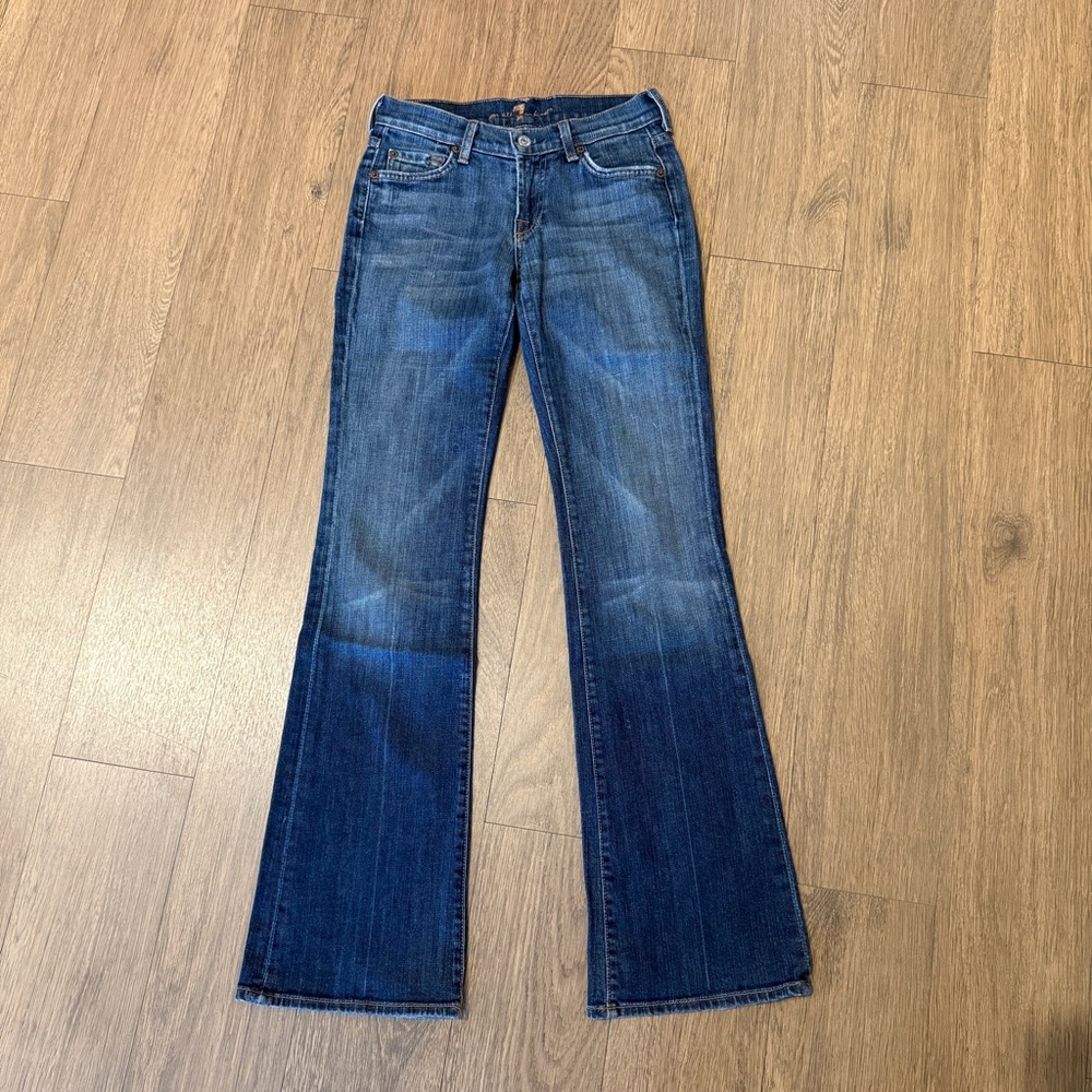 7 For All Mankind Women's Blue Boot Cut Jeans